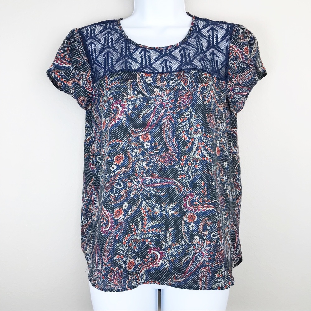 Anthropologie Twine &String boho cap sleeve Blouse